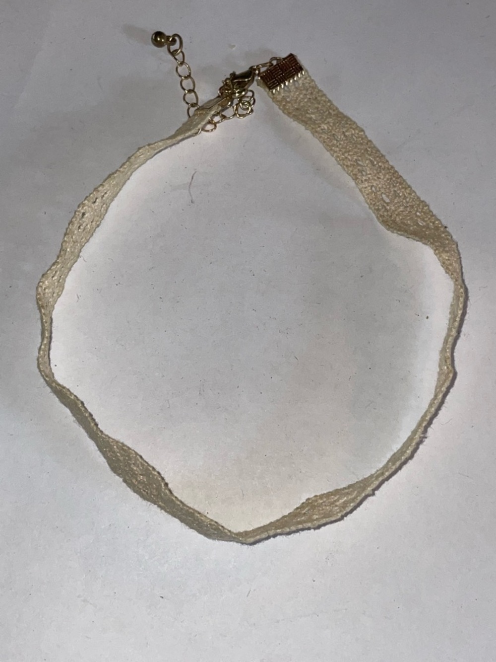 3/$10 Fashion Jewelry Delicate Cream Lace Choker Necklace - Unbranded